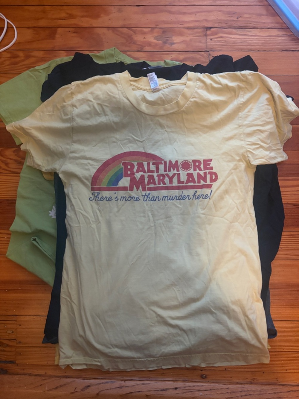 Vintage Tee: American Apparel Yellow Baltimore Maryland Graphic Tee